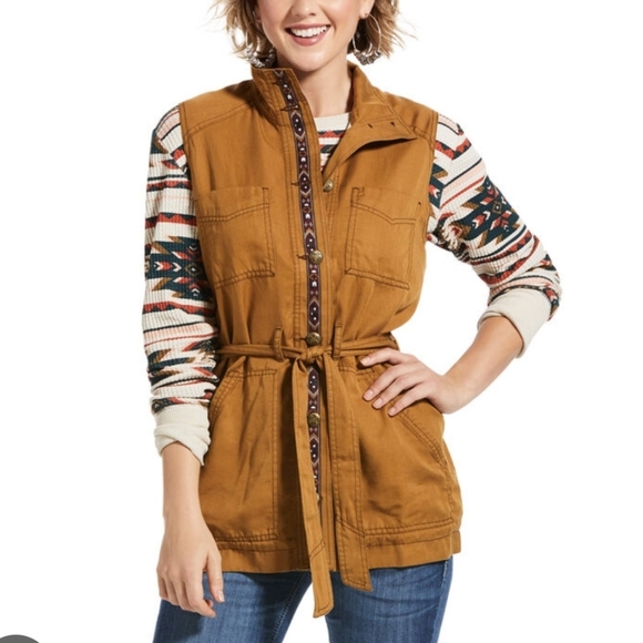 Ariat NWT Women's Rucksack First Rodeo Vest in Brown XL - Picture 2 of 15